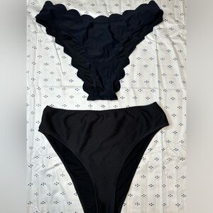 3 Aerie High Cut Cheeky Bikini Bottoms L
